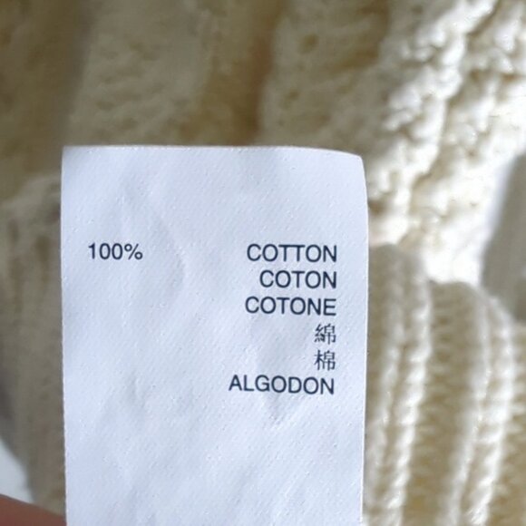 Gap Men's Fishermans Sweater Cable Knit Cotton Cream Chunky Cozy Grandpa XXL - Picture 8 of 10